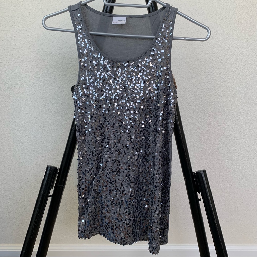 Next silver gray sparkle tank top